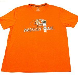 Mossy Oak Blaze Orange Moisture Wicking Performance S/S Crewneck T-Shirt Mens XL
